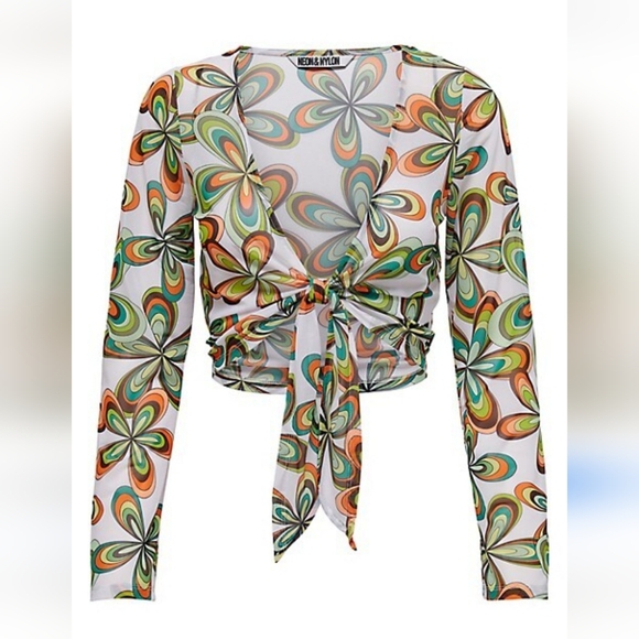 NEON & NYLON Floral Top NWT - Picture 3 of 9